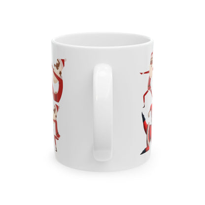 Black Santa Yoga Ceramic Mug
