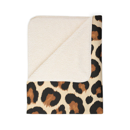 Leopard Print Fleece Sherpa Blanket