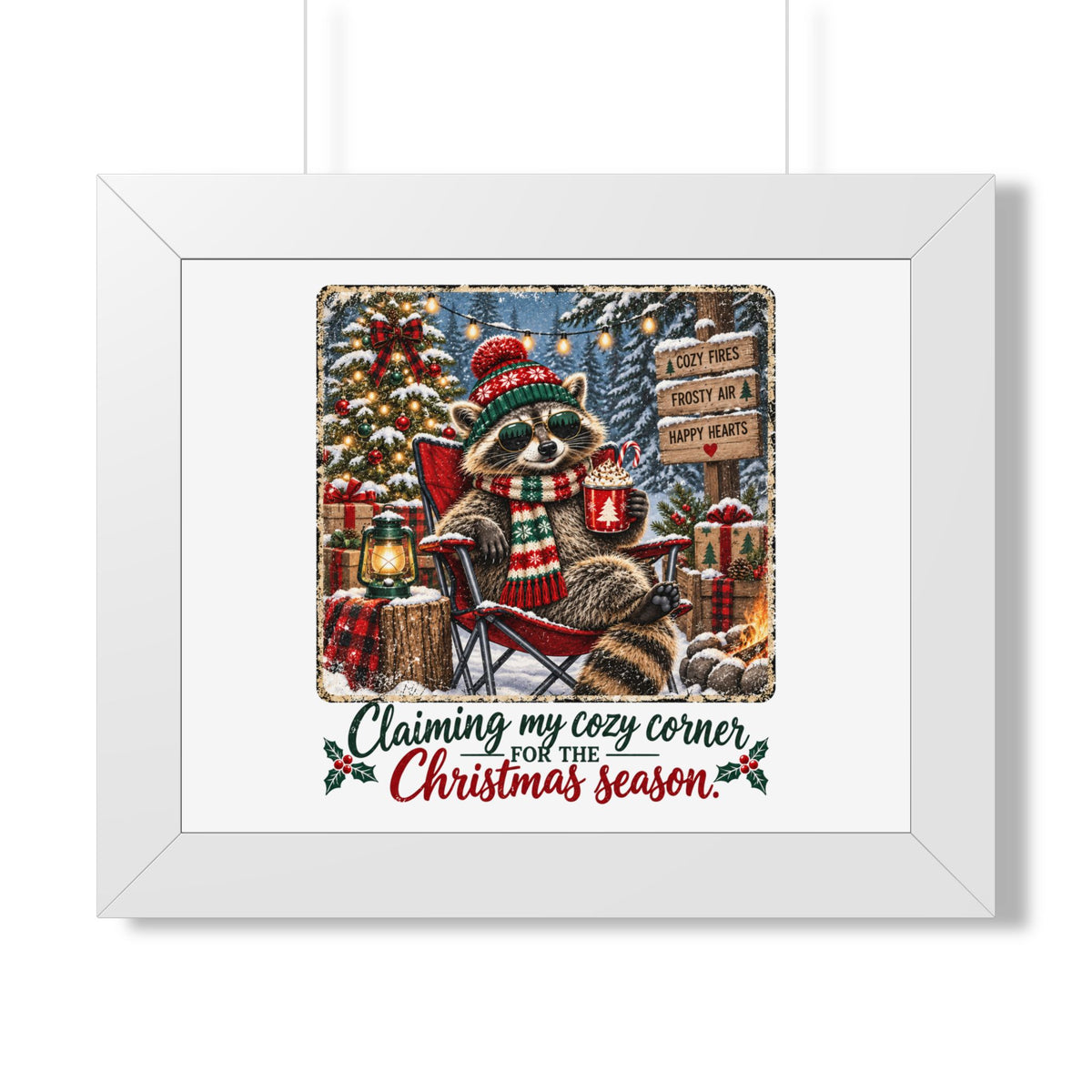 Framed Poster — "Claiming My Cozy Corner for the Christmas Season" Holiday Wall Art