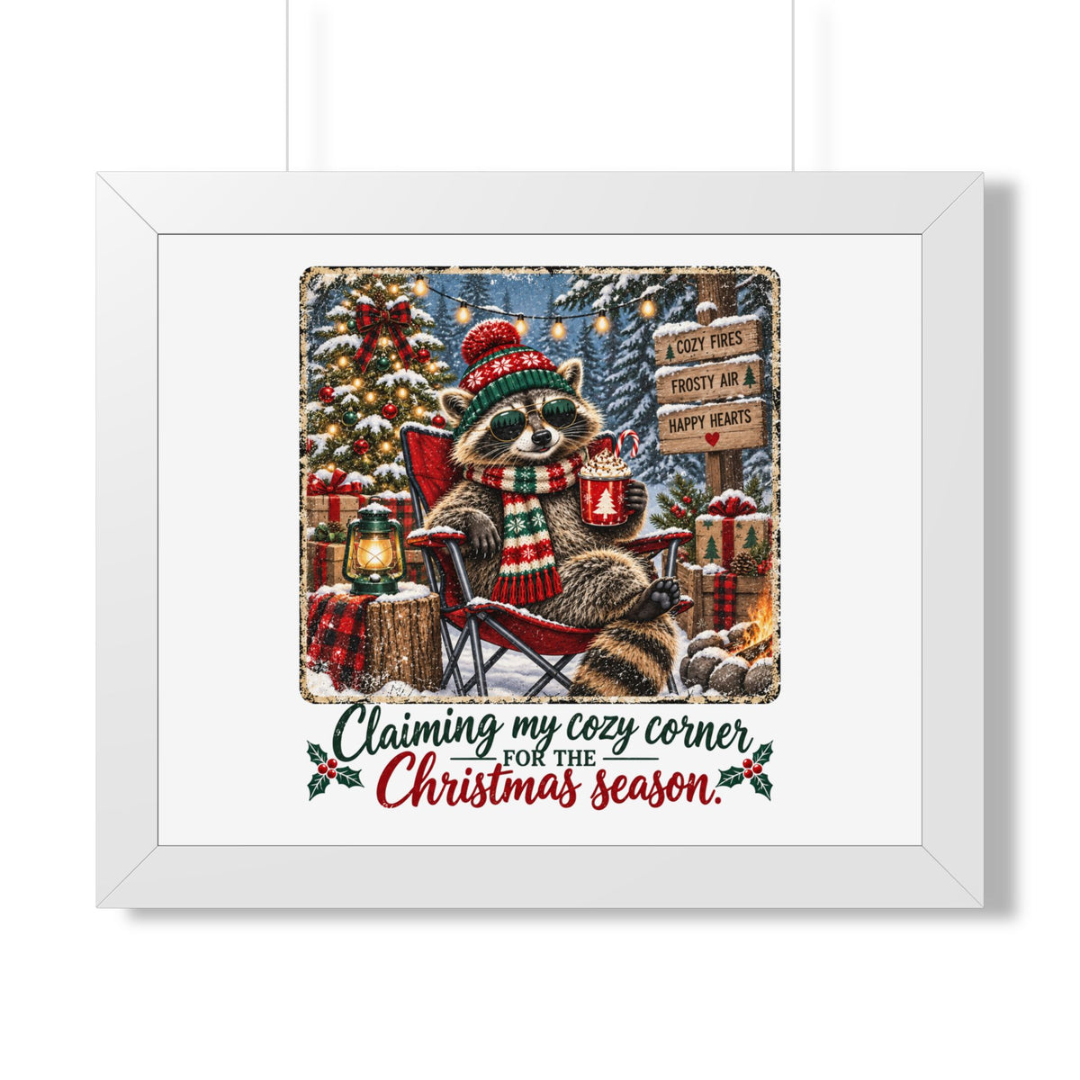 Framed Poster — "Claiming My Cozy Corner for the Christmas Season" Holiday Wall Art
