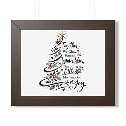 Christmas Tree Wall Art Poster - "Together We Glow Beneath Winter Skies, Cherishing Little Moments Of Joy"