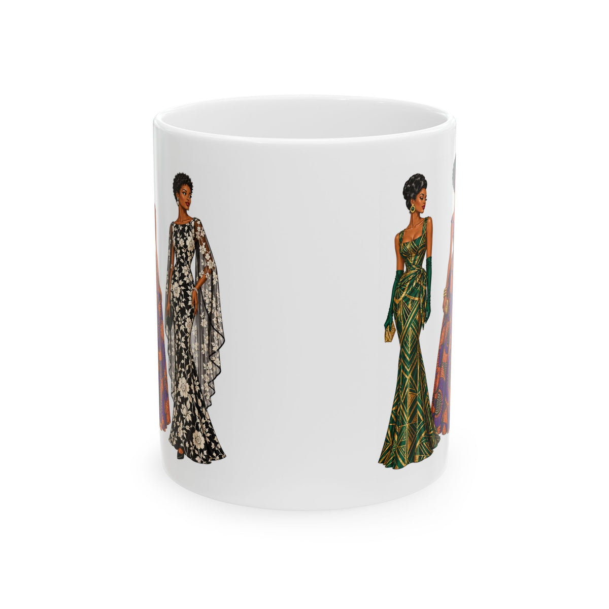 African Fashion Illustration Ceramic Mug