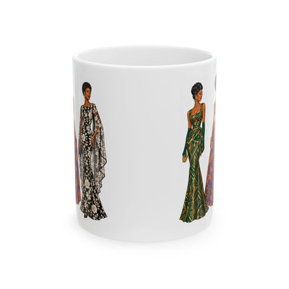 African Fashion Illustration Ceramic Mug