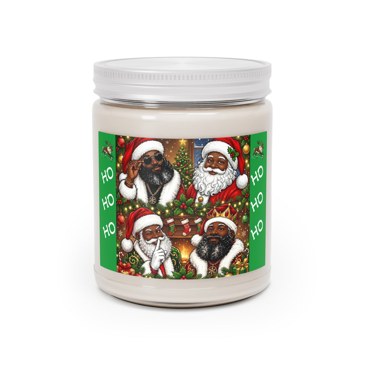 Funny Black Santa Christmas Scented Soy Candle