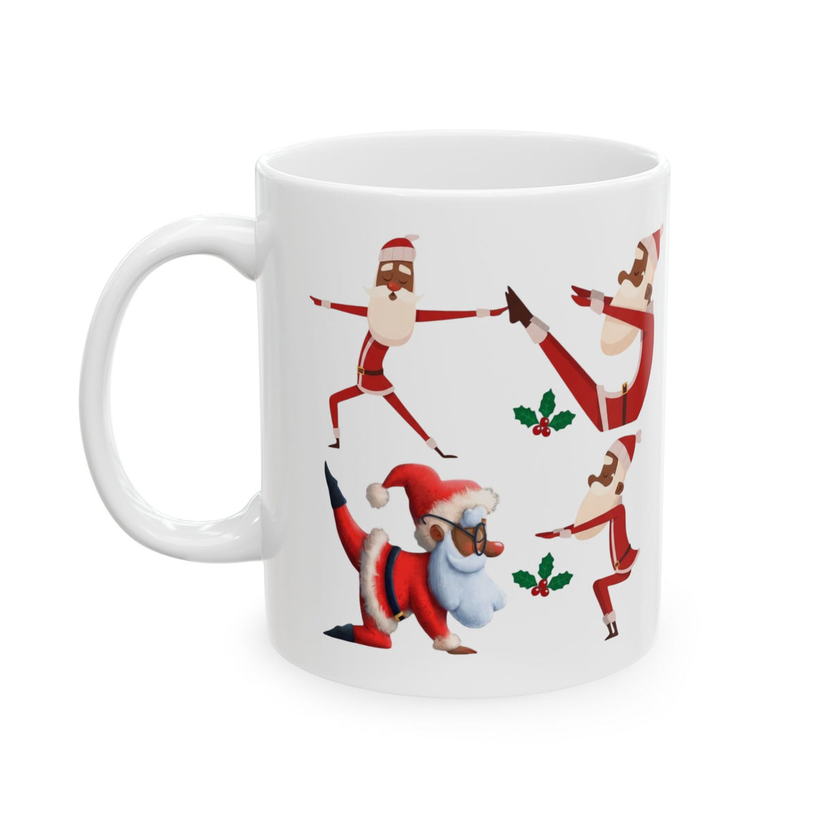 Black Santa Yoga Ceramic Mug