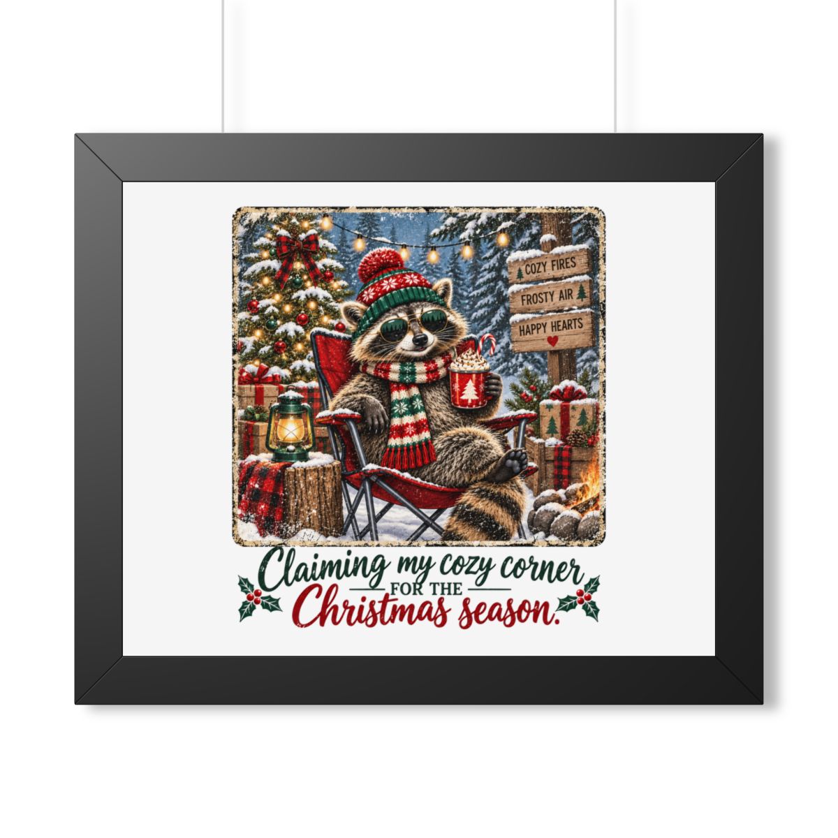 Framed Poster — "Claiming My Cozy Corner for the Christmas Season" Holiday Wall Art