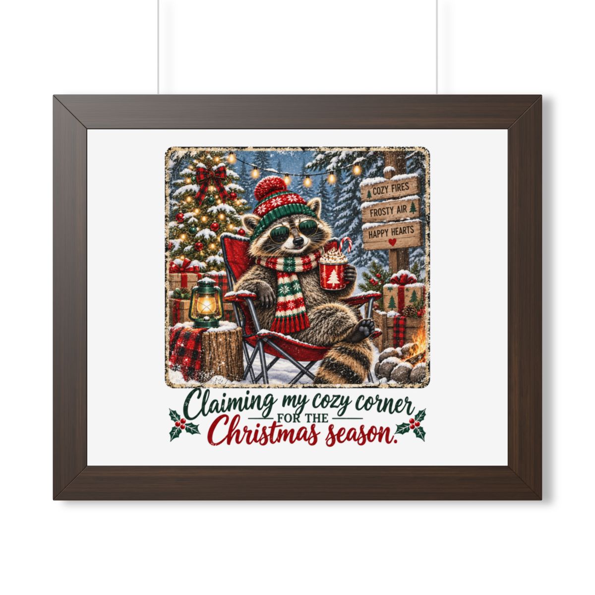 Framed Poster — "Claiming My Cozy Corner for the Christmas Season" Holiday Wall Art