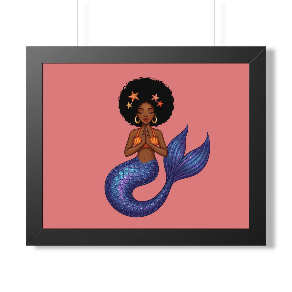 Framed Mermaid Meditation Poster