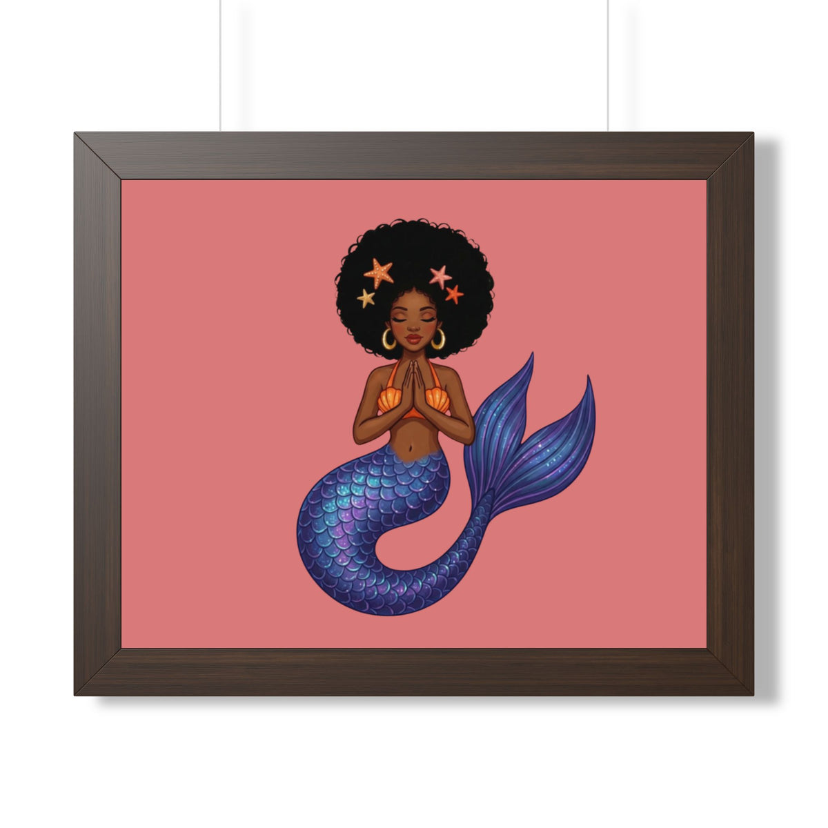 Framed Mermaid Meditation Poster