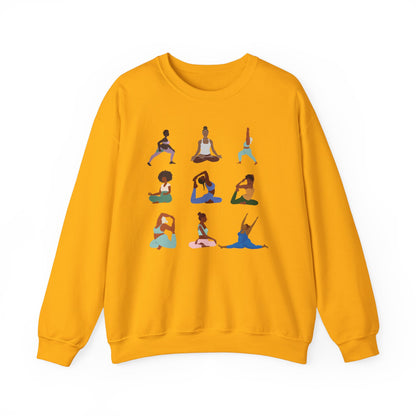 Black Woman Yoga Poses Sweatshirt