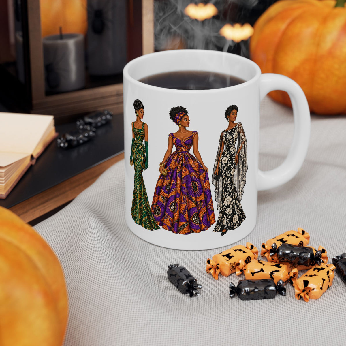 African Fashion Illustration Ceramic Mug