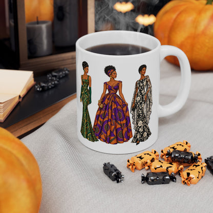African Fashion Illustration Ceramic Mug