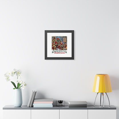 Framed Poster — "Claiming My Cozy Corner for the Christmas Season" Holiday Wall Art