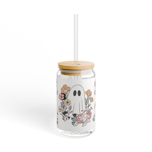 Sipper Glass Ghosts Floral