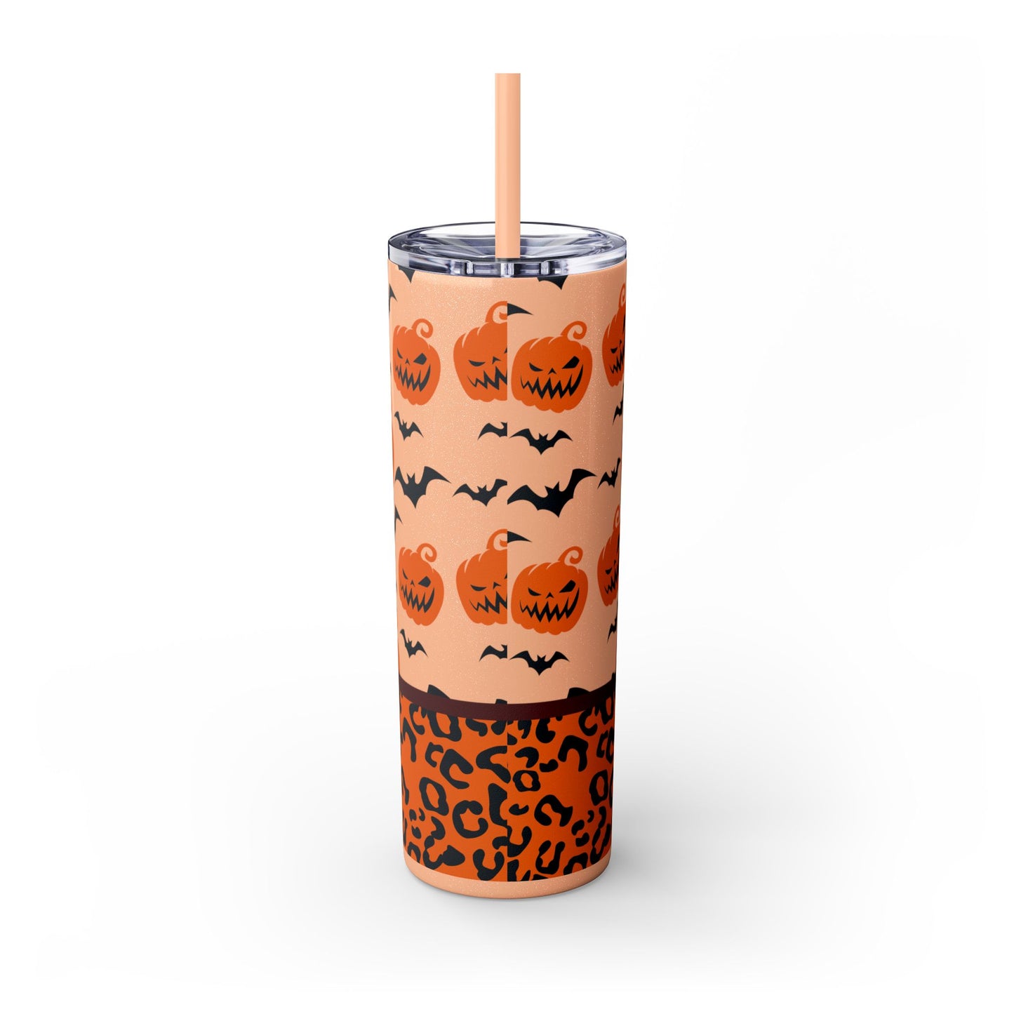 Pumpkins Bats Animal Print Skinny Tumbler