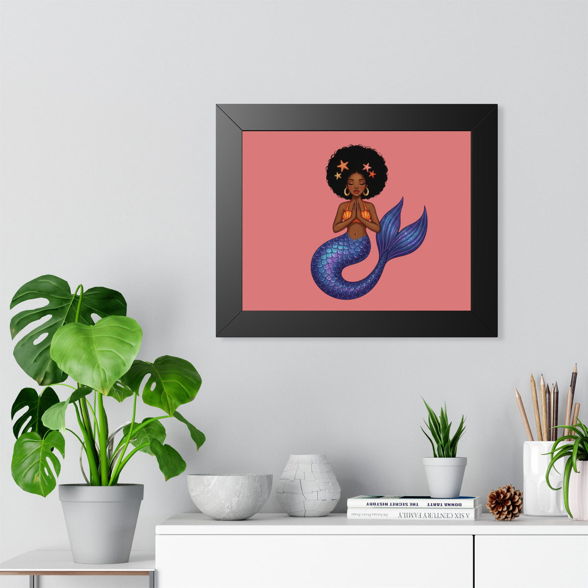 Framed Mermaid Meditation Poster