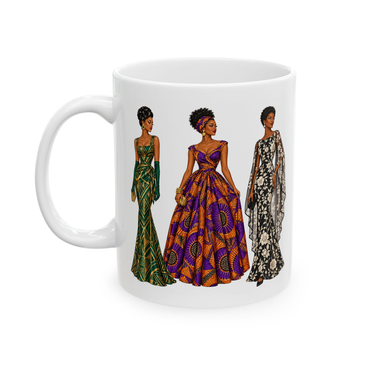African Fashion Illustration Ceramic Mug
