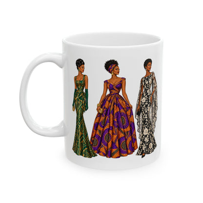 African Fashion Illustration Ceramic Mug