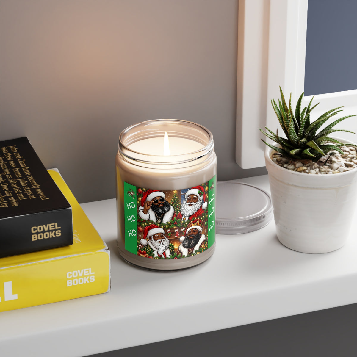 Funny Black Santa Christmas Scented Soy Candle