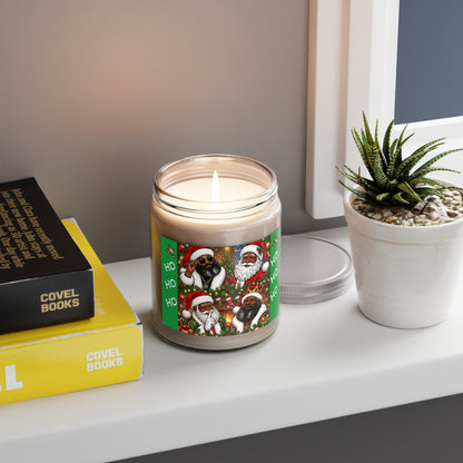 Funny Black Santa Christmas Scented Soy Candle