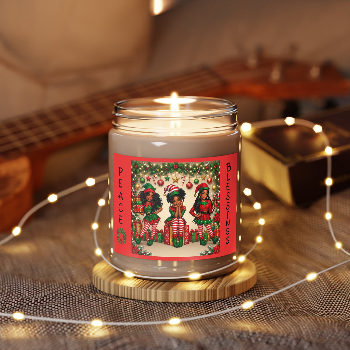 Peace & Blessings Christmas Candle – Festive Holiday Soy Candle