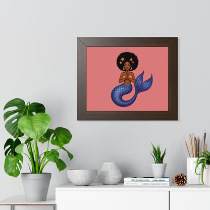 Framed Mermaid Meditation Poster