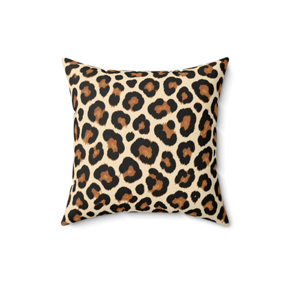 Leopard Print Decorative Pillow — Bold Animal Print Accent Cushion