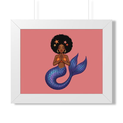 Framed Mermaid Meditation Poster