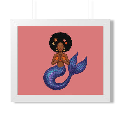 Framed Mermaid Meditation Poster
