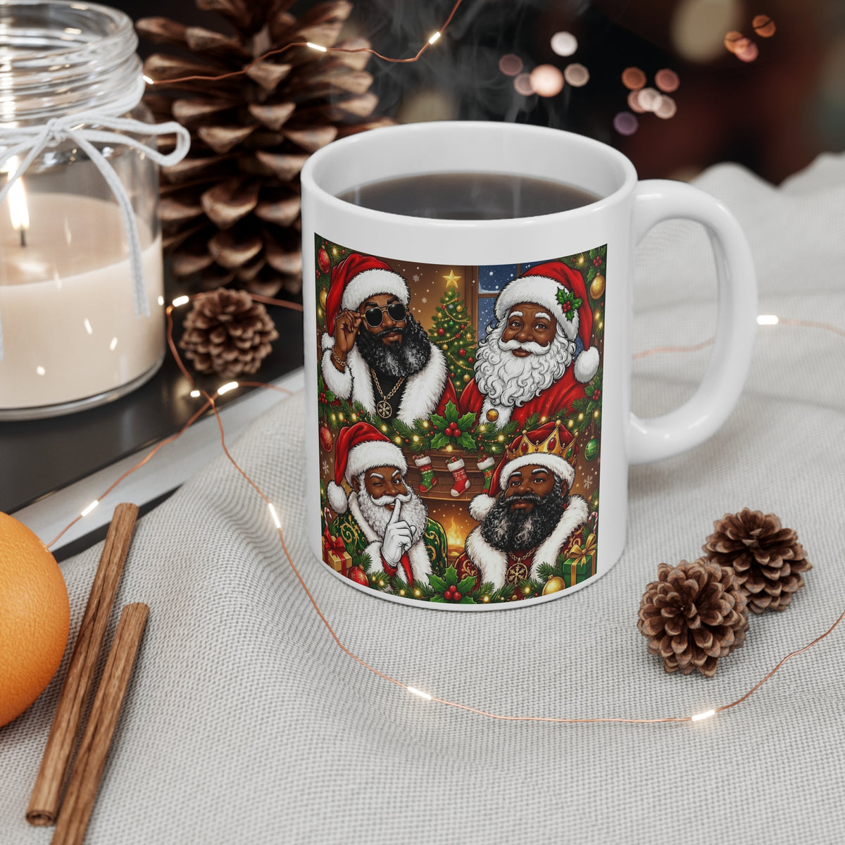 Christmas Santa Mug – Festive Multicultural Santa Claus Coffee Cup