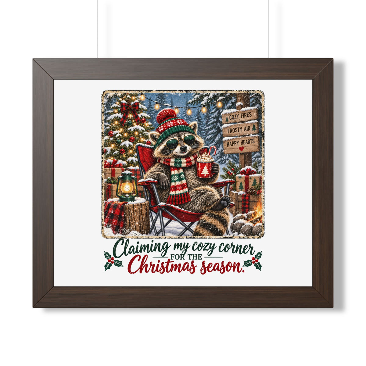 Framed Poster — "Claiming My Cozy Corner for the Christmas Season" Holiday Wall Art