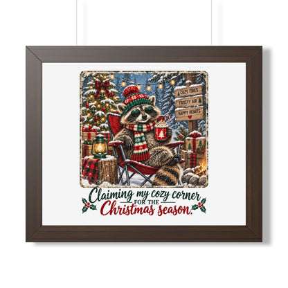 Framed Poster — "Claiming My Cozy Corner for the Christmas Season" Holiday Wall Art