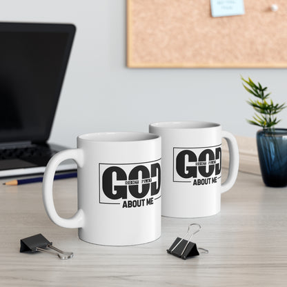 Ceramic Mug — "God Don't Play About Me" Bold Black Faith Coffee Cup