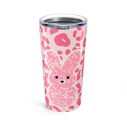 Cute Pink Glitter Bunny Tumbler - 20oz Insulated Drink Cup for Easter & Spring Celebrations