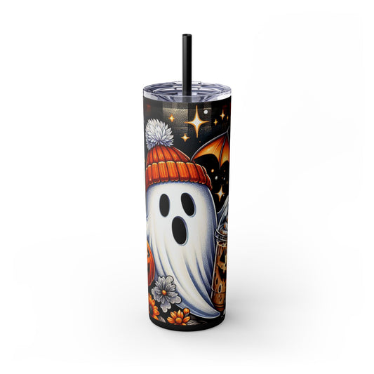 Ghost Skinny Tumbler with Straw 20oz