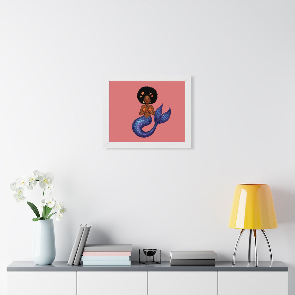 Framed Mermaid Meditation Poster
