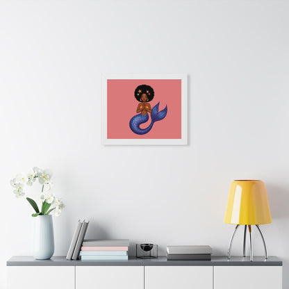 Framed Mermaid Meditation Poster