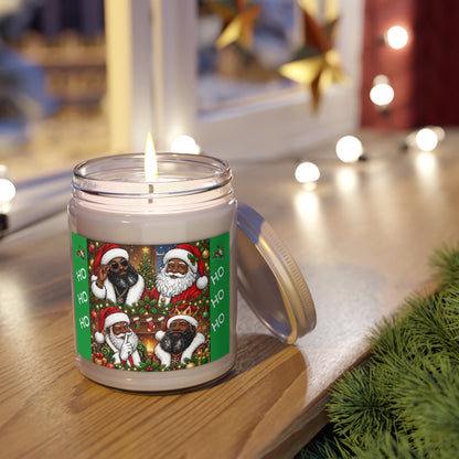 Funny Black Santa Christmas Scented Soy Candle