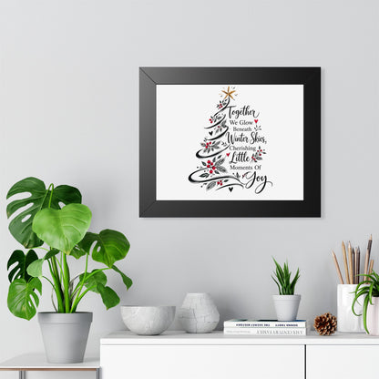Christmas Tree Wall Art Poster - "Together We Glow Beneath Winter Skies, Cherishing Little Moments Of Joy"