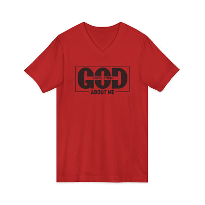 God Don't Play About Me V-Neck Tee — Christian Faith Graphic Shirt