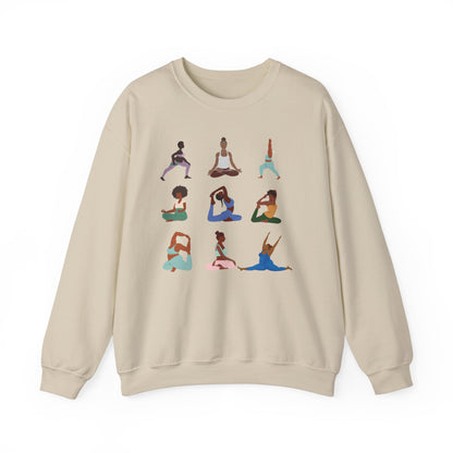 Black Woman Yoga Poses Sweatshirt