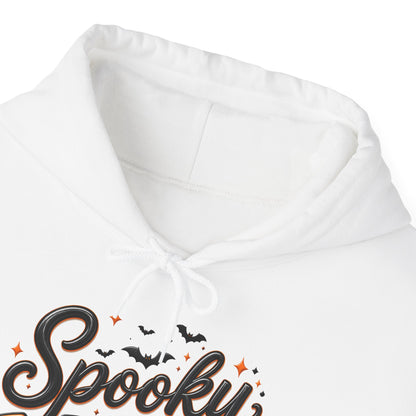Spooky Mama Hoodie — Halloween Pumpkin & Bat Graphic Sweatshirt