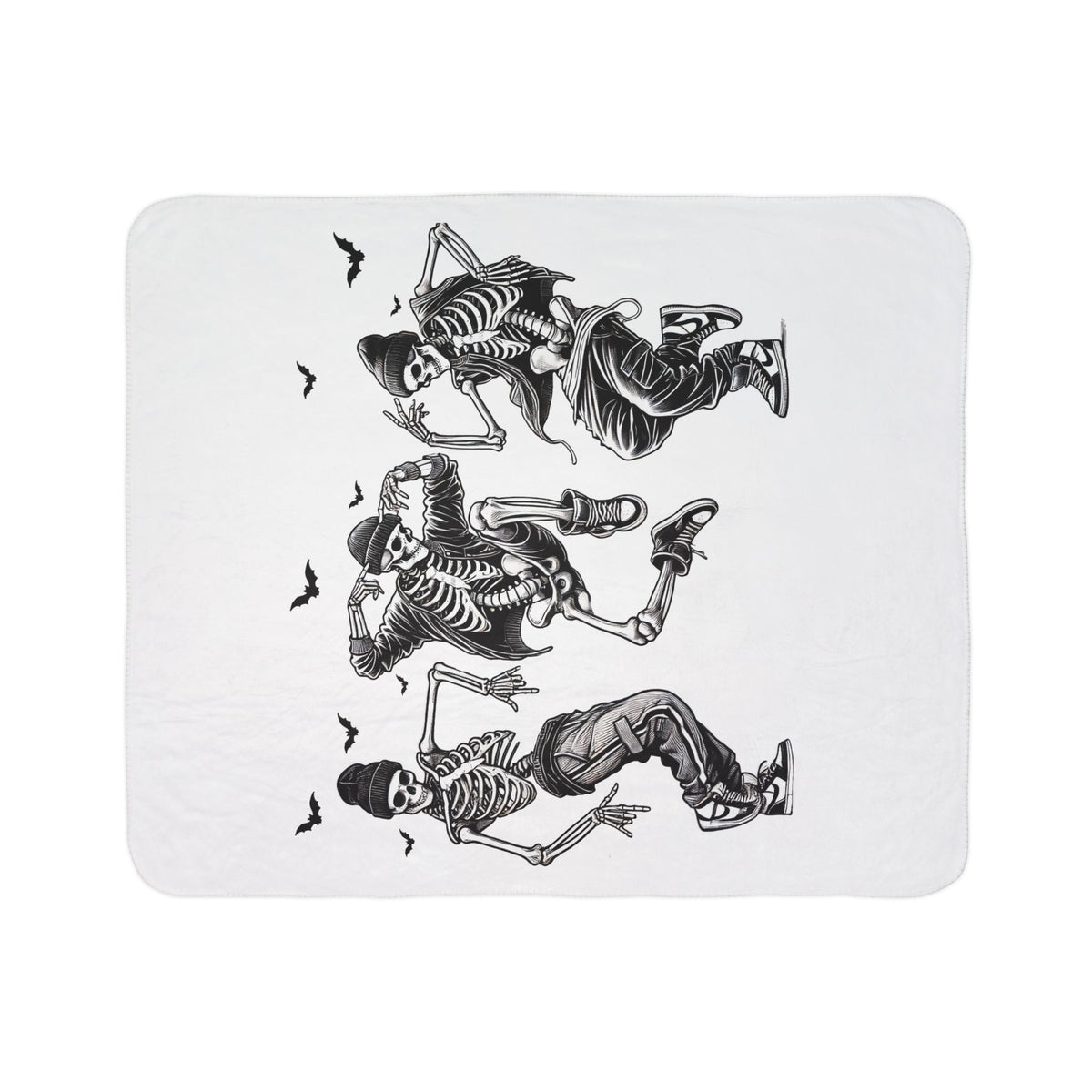 Skeleton Dance Sherpa Blanket — Cozy Halloween Fleece Throw