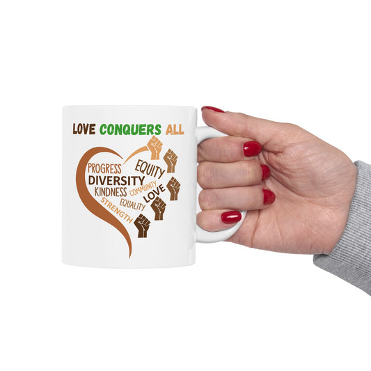 Black History Mug - Love Conquers All