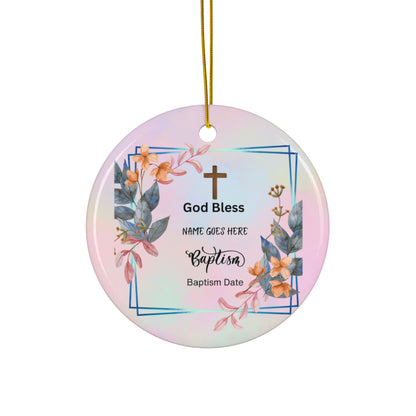 Ceramic Ornament Baptism Personalized