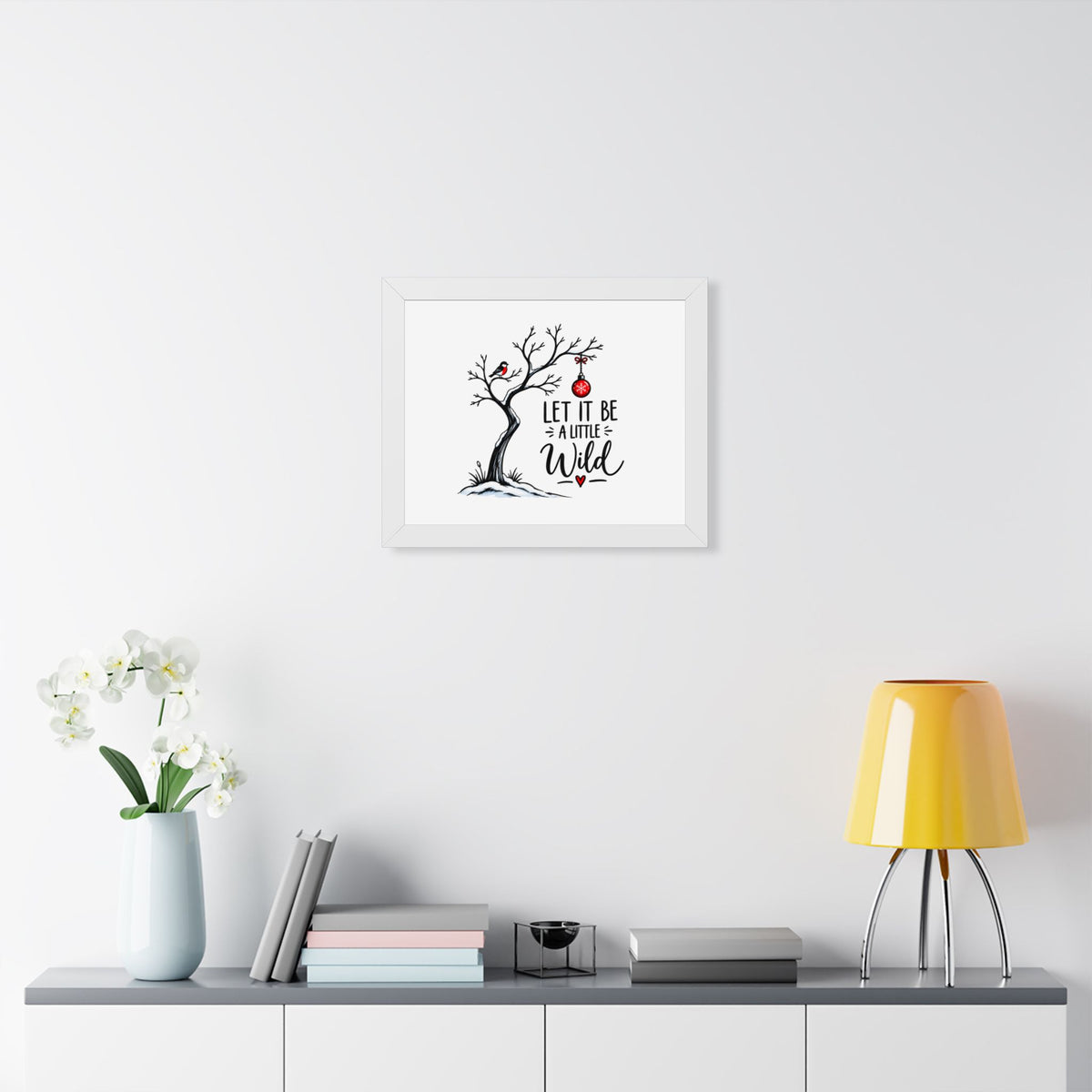 Framed Poster — “Let It Be a Little Wild” Holiday Tree Wall Art