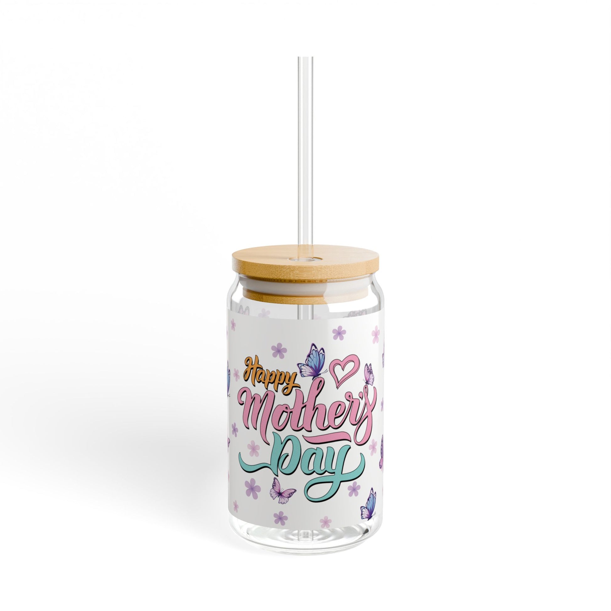 Sipper Glass Mother's Day Butterflies