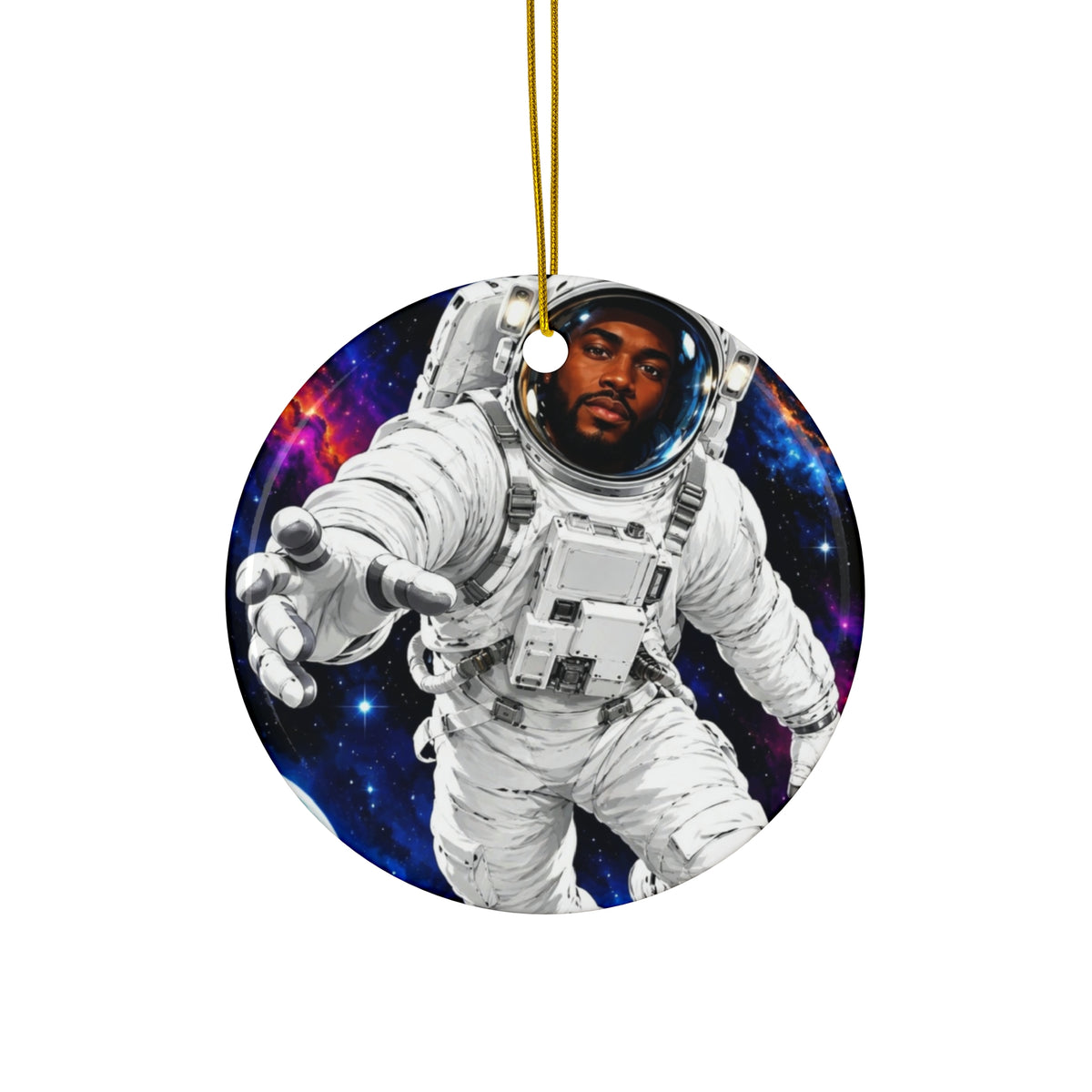 Astronaut in Space Ceramic Ornament