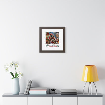 Framed Poster — "Claiming My Cozy Corner for the Christmas Season" Holiday Wall Art