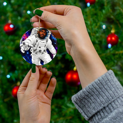Astronaut in Space Ceramic Ornament
